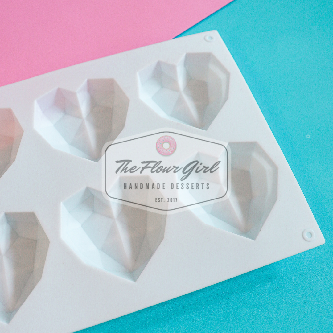 3D 8-Cavity Silicone Geometric Heart Mold