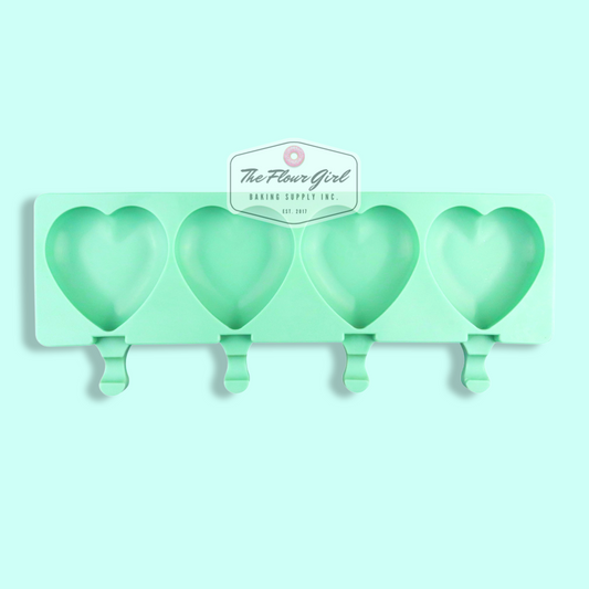 4-Cavity Heart Silicone Cakesicle Mold