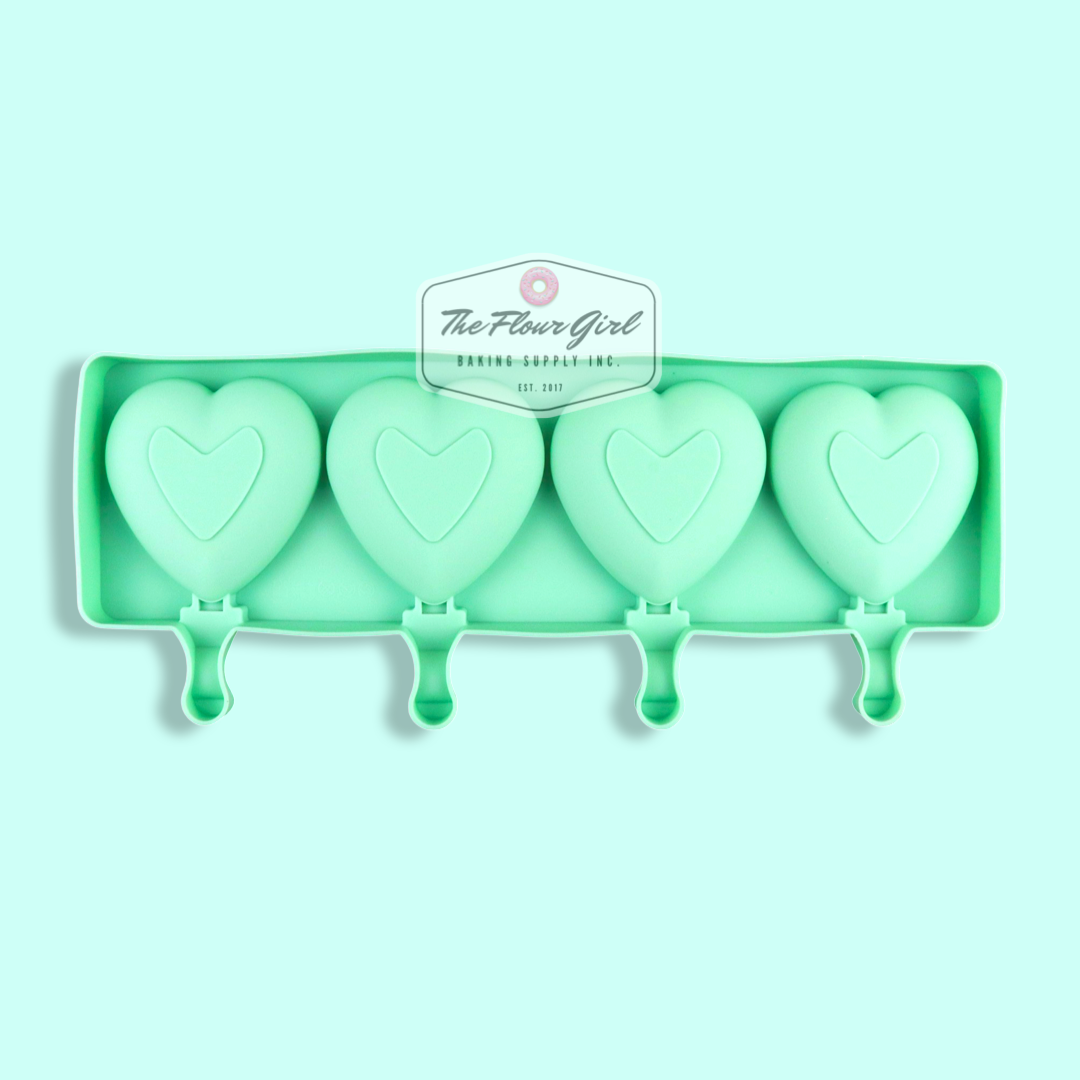 4-Cavity Heart Silicone Cakesicle Mold