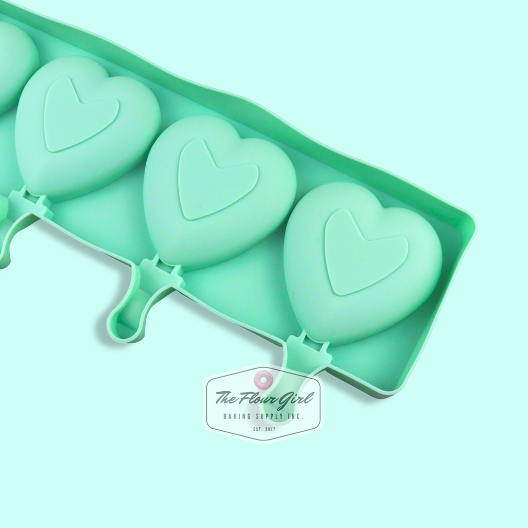 4-Cavity Heart Silicone Cakesicle Mold