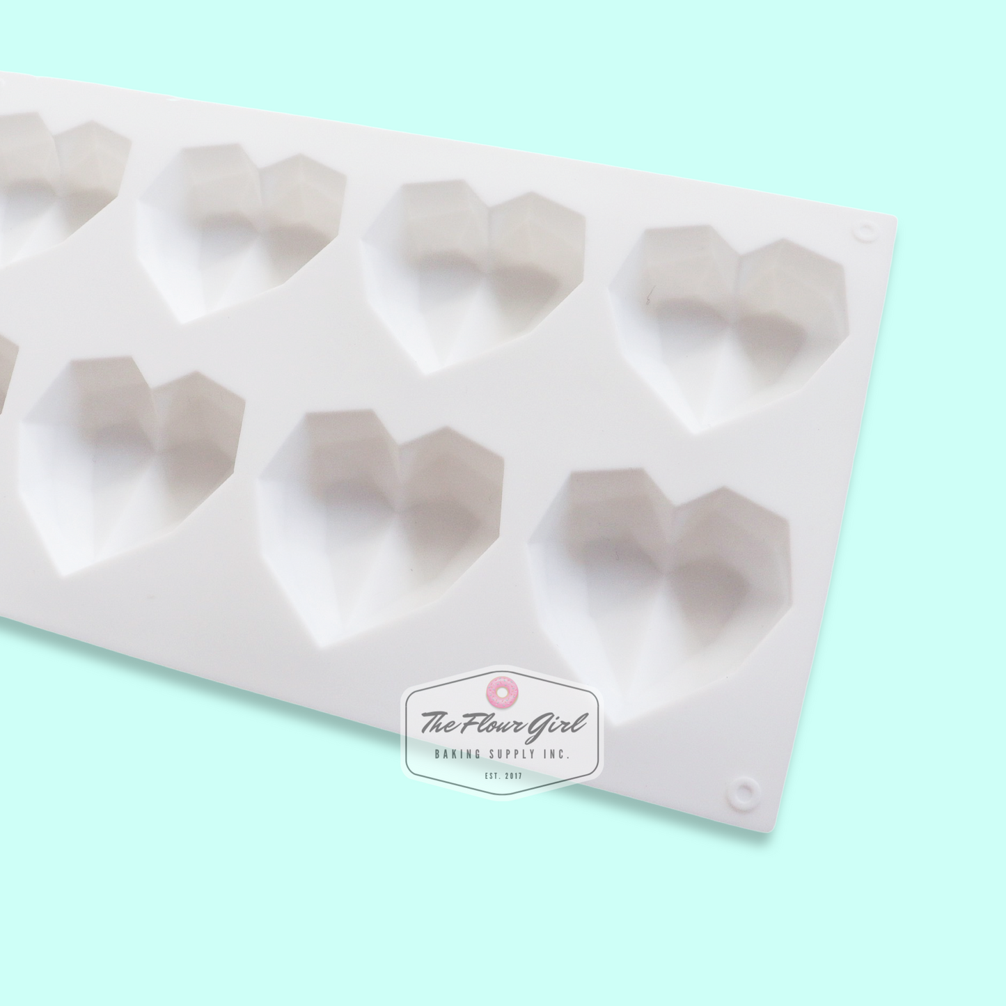3D 8-Cavity Silicone Geometric Heart Mold