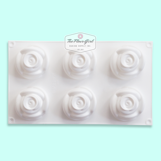 3D 6-Cavity Silicone Rose Mold