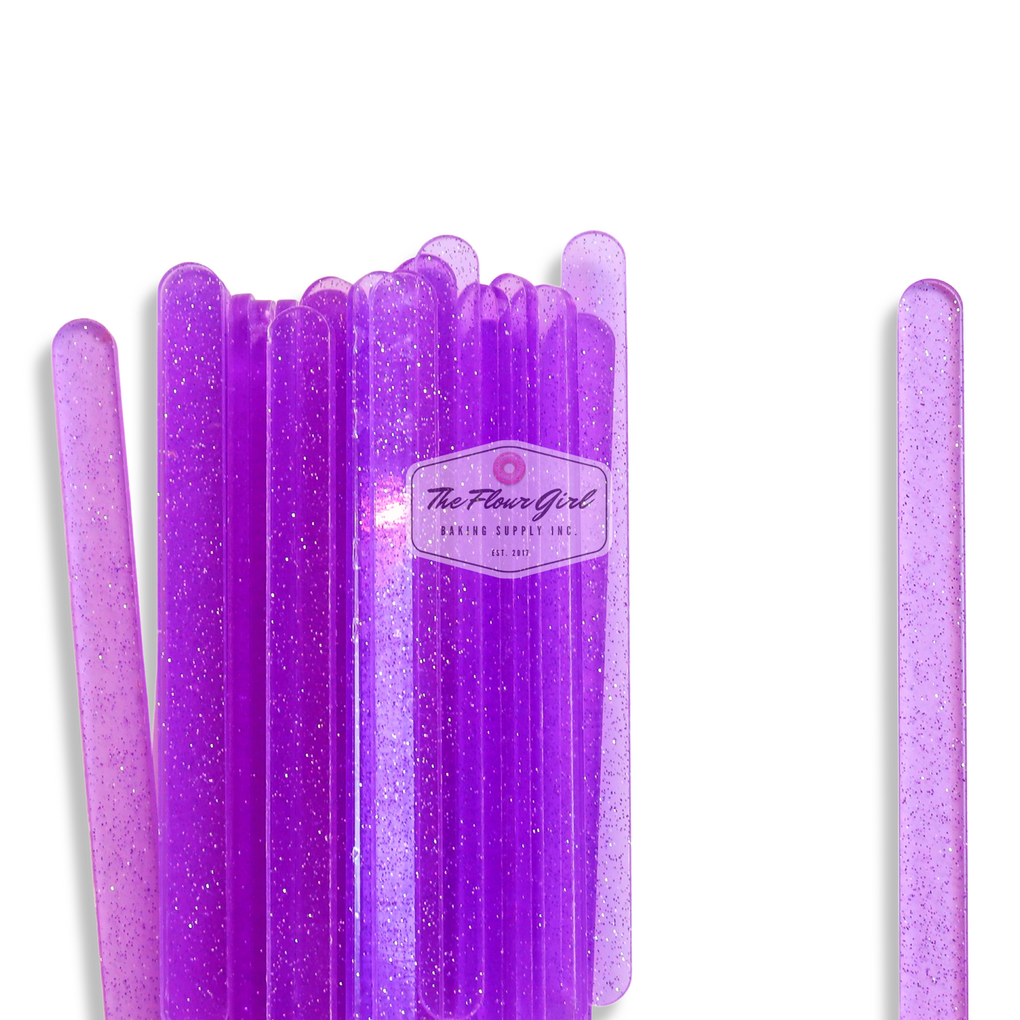 Transparent Glitter Acrylic Popsicle Sticks