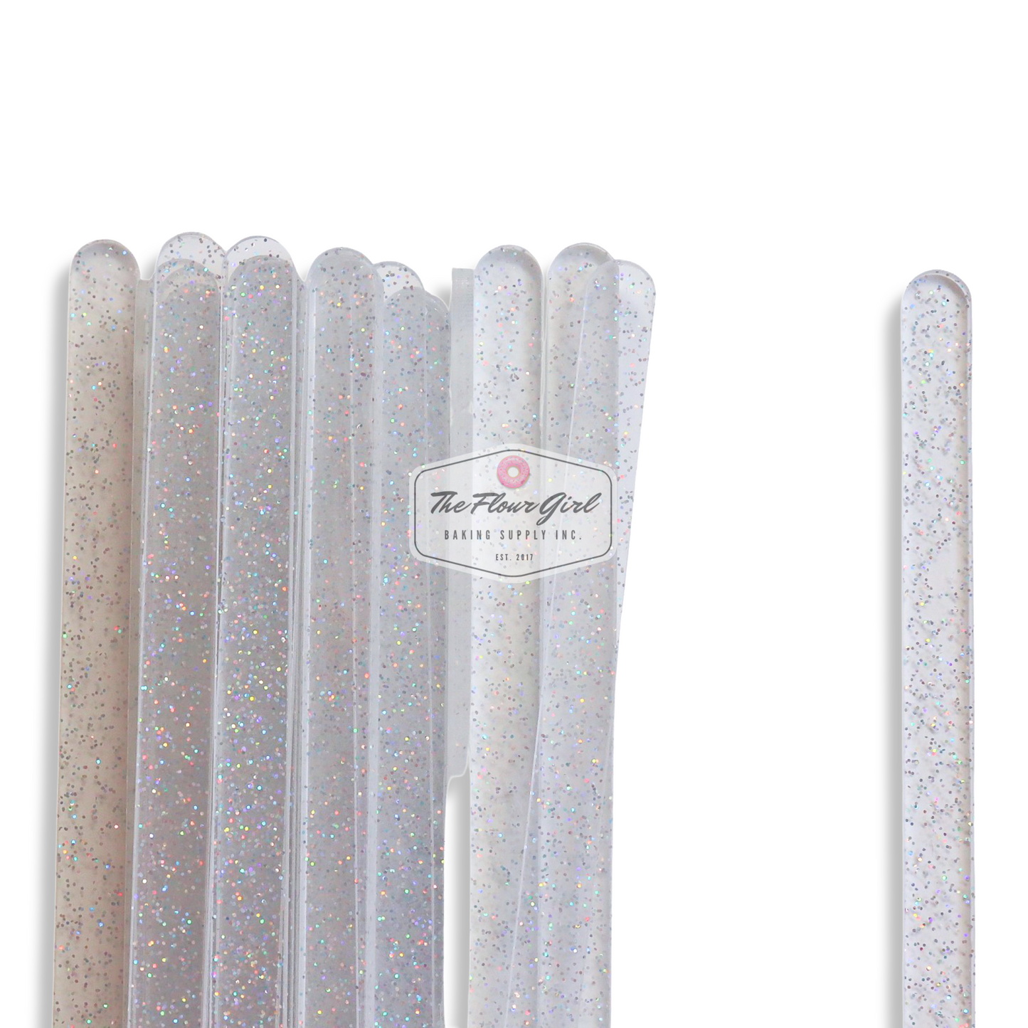 Transparent Glitter Acrylic Popsicle Sticks