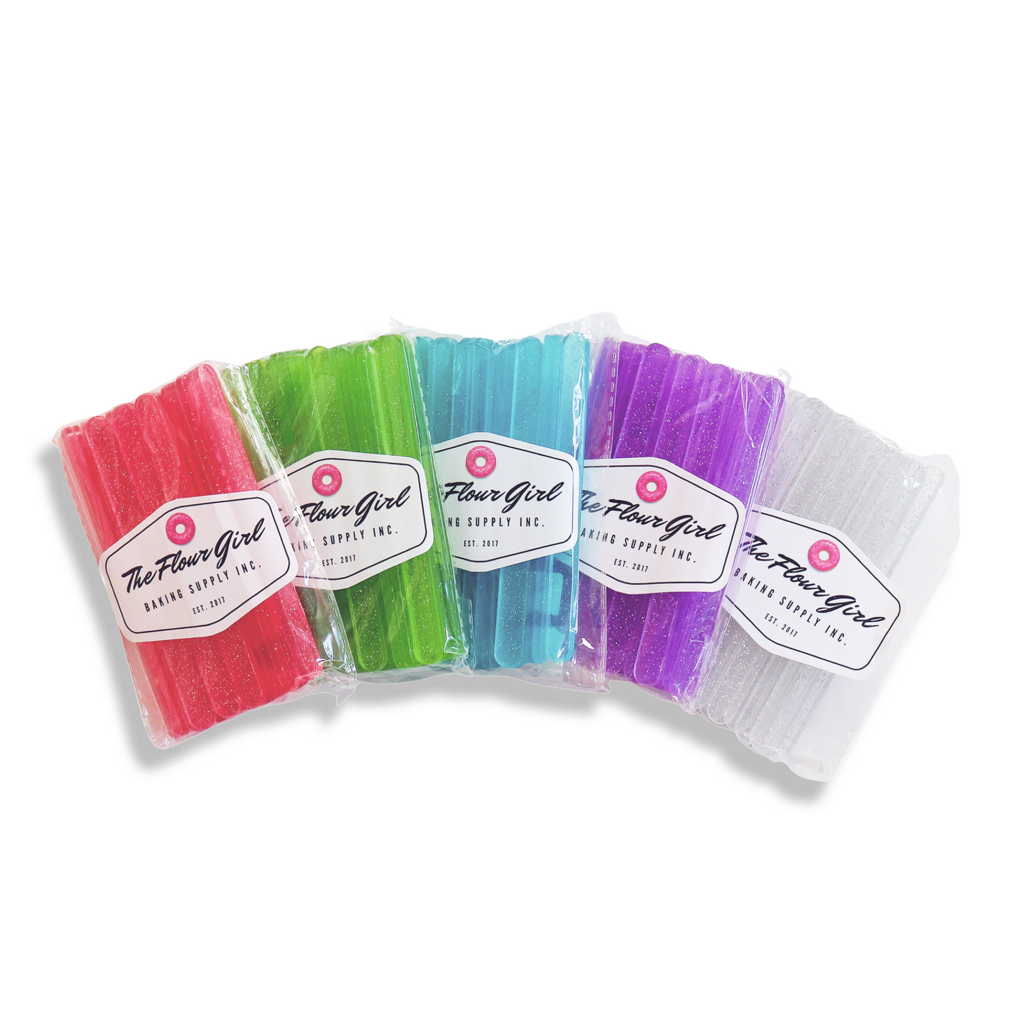 Transparent Glitter Acrylic Popsicle Sticks
