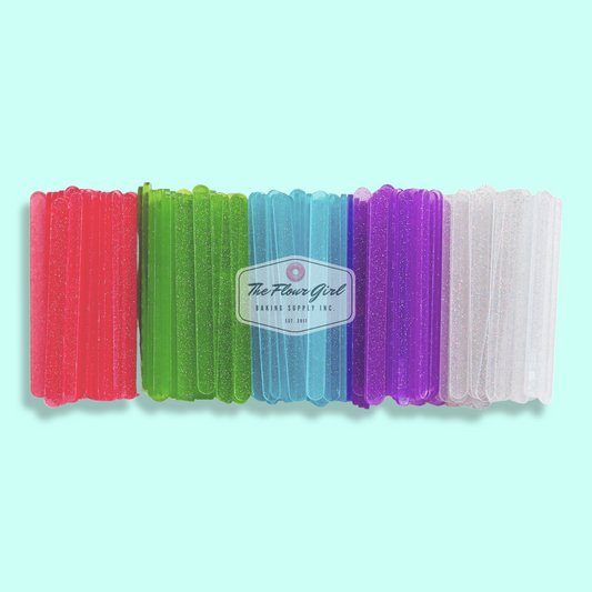 Transparent Glitter Acrylic Popsicle Sticks