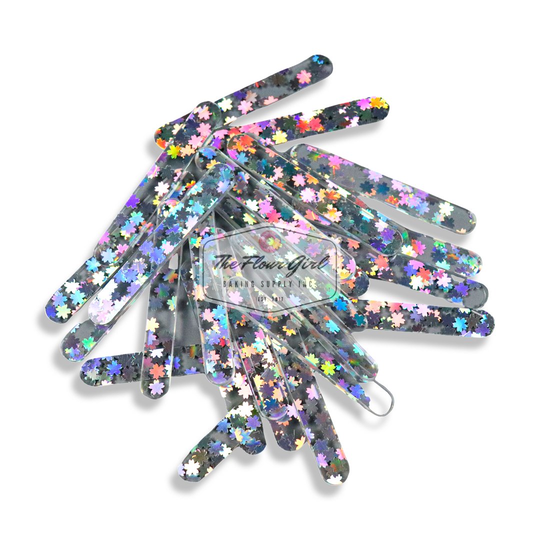 MINI Shape Glitter Acrylic Popsicle Sticks