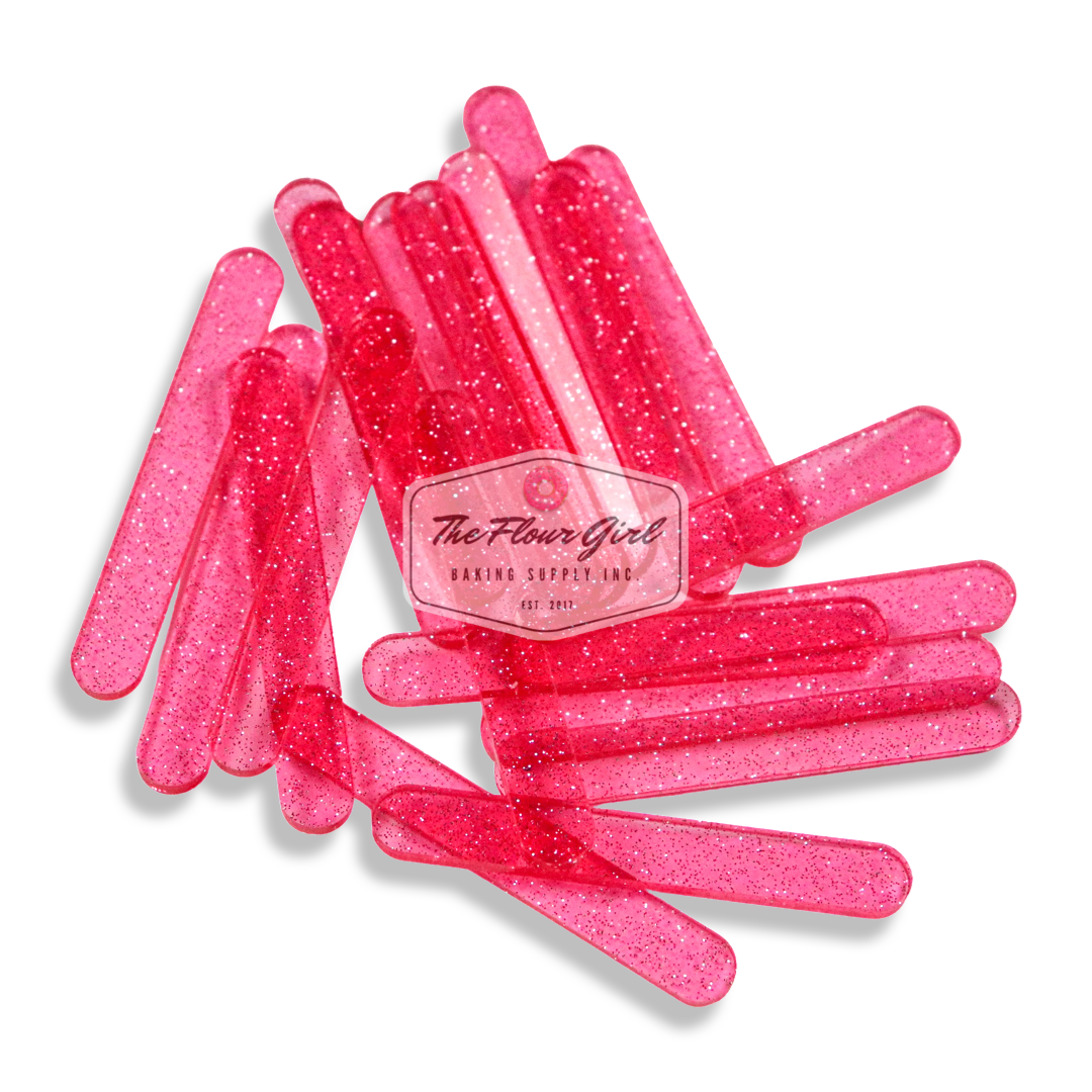 MINI Transparent Glitter Acrylic Popsicle Sticks