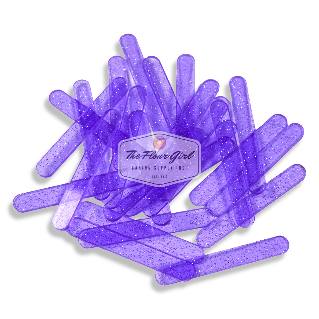 MINI Transparent Glitter Acrylic Popsicle Sticks