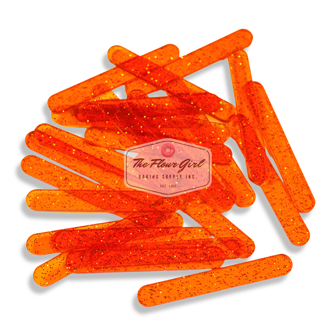 MINI Transparent Glitter Acrylic Popsicle Sticks