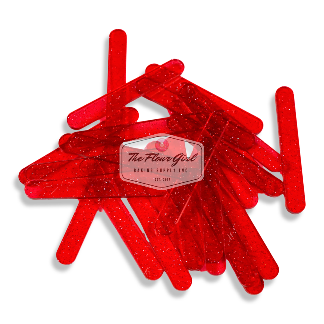MINI Transparent Glitter Acrylic Popsicle Sticks