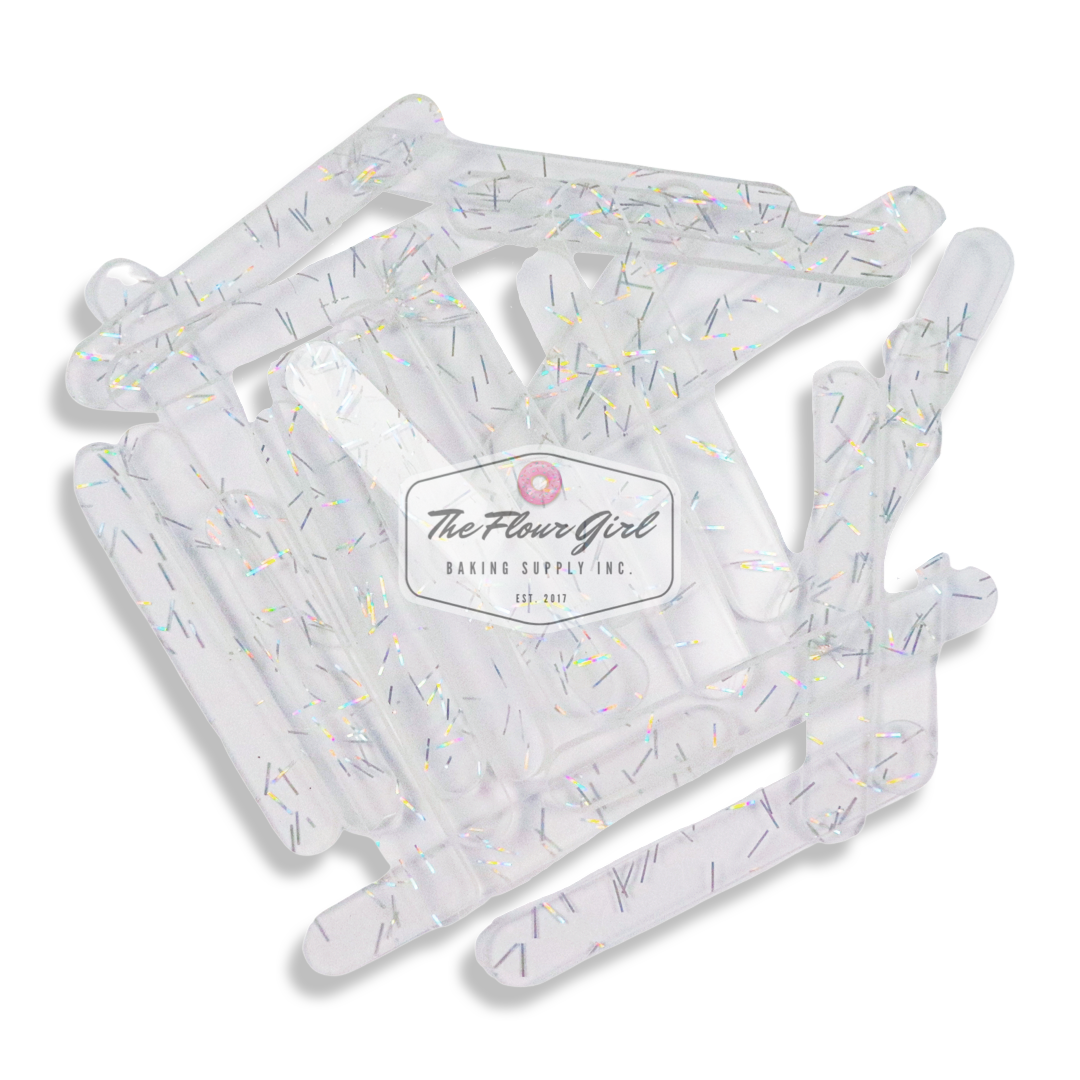 MINI Transparent Glitter Acrylic Popsicle Sticks