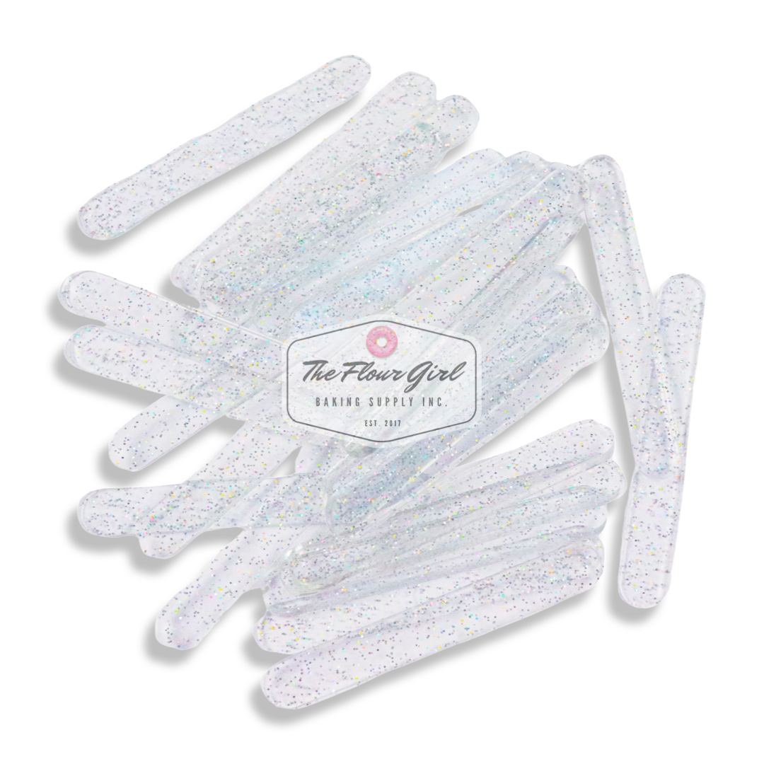 MINI Transparent Glitter Acrylic Popsicle Sticks