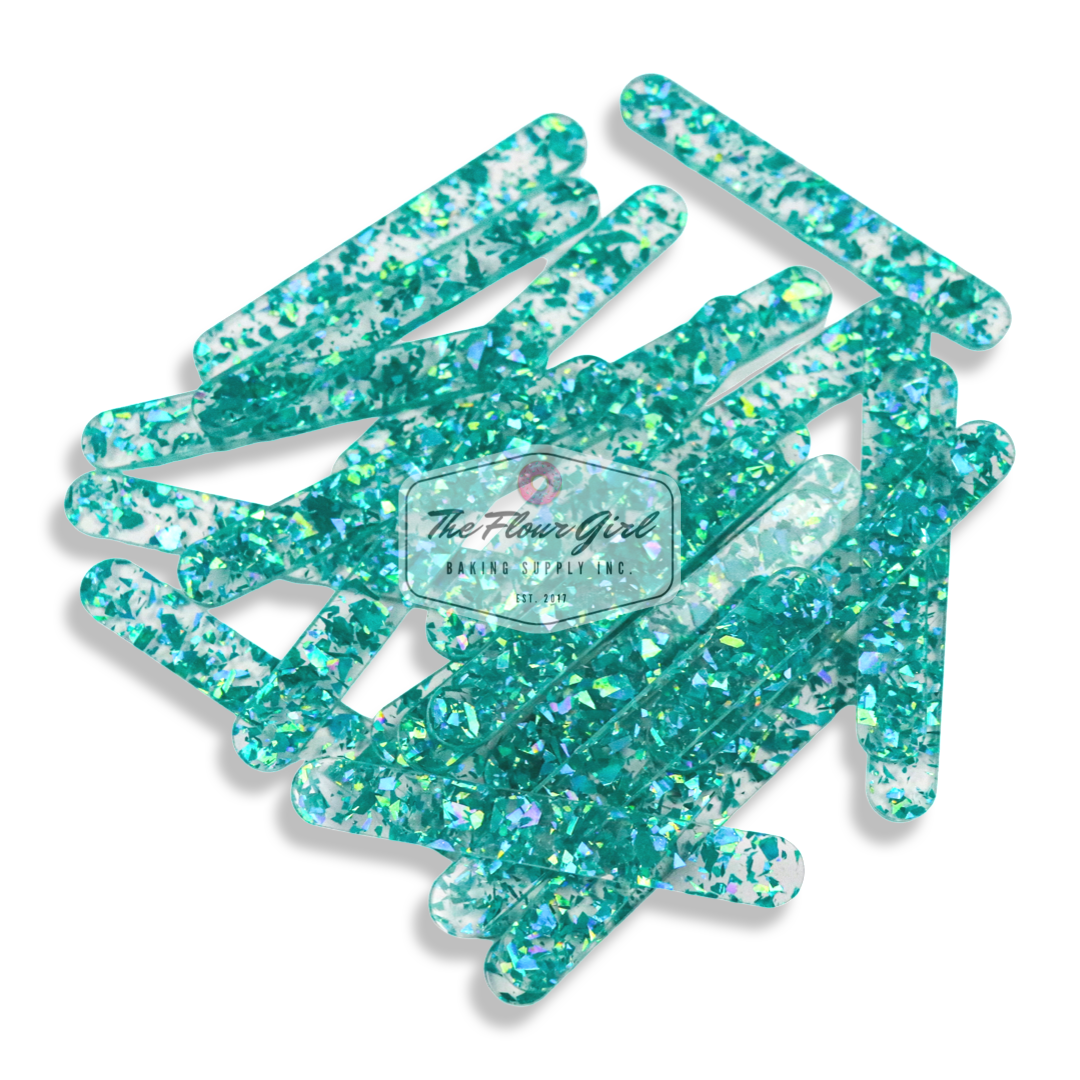 MINI Chunky Glitter Acrylic Popsicle Sticks