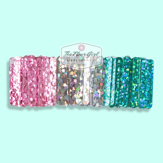 MINI Shape Glitter Acrylic Popsicle Sticks