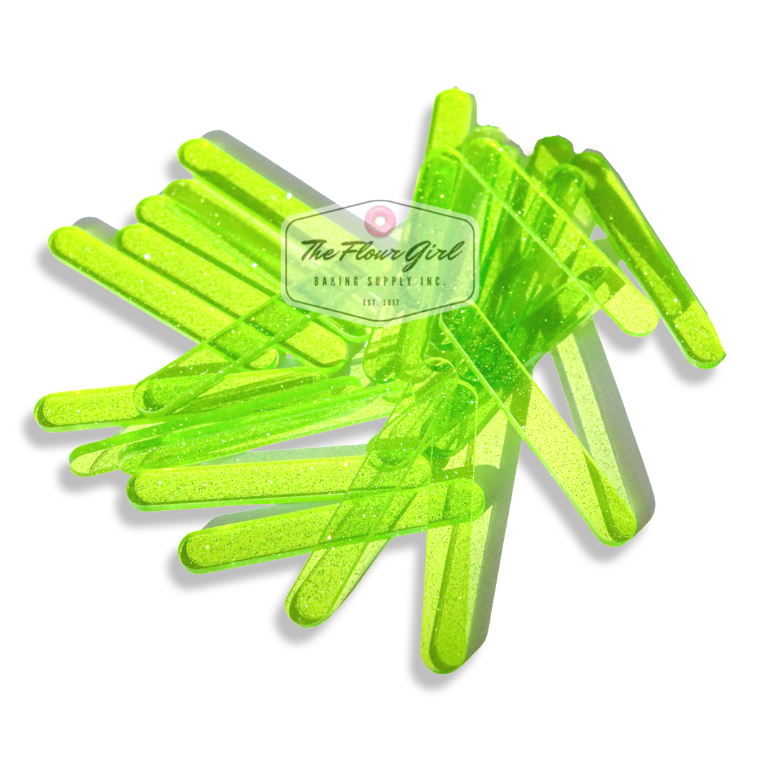 MINI Transparent Glitter Acrylic Popsicle Sticks