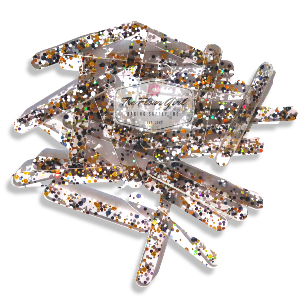 MINI Polka Dot Glitter Acrylic Popsicle Sticks