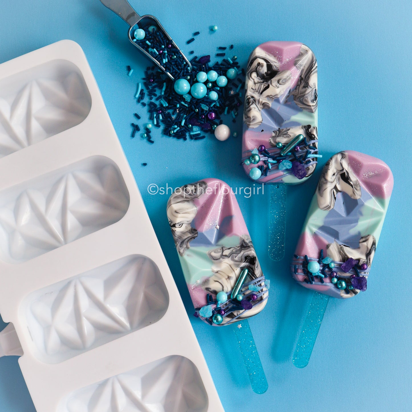 Transparent Glitter Acrylic Popsicle Sticks