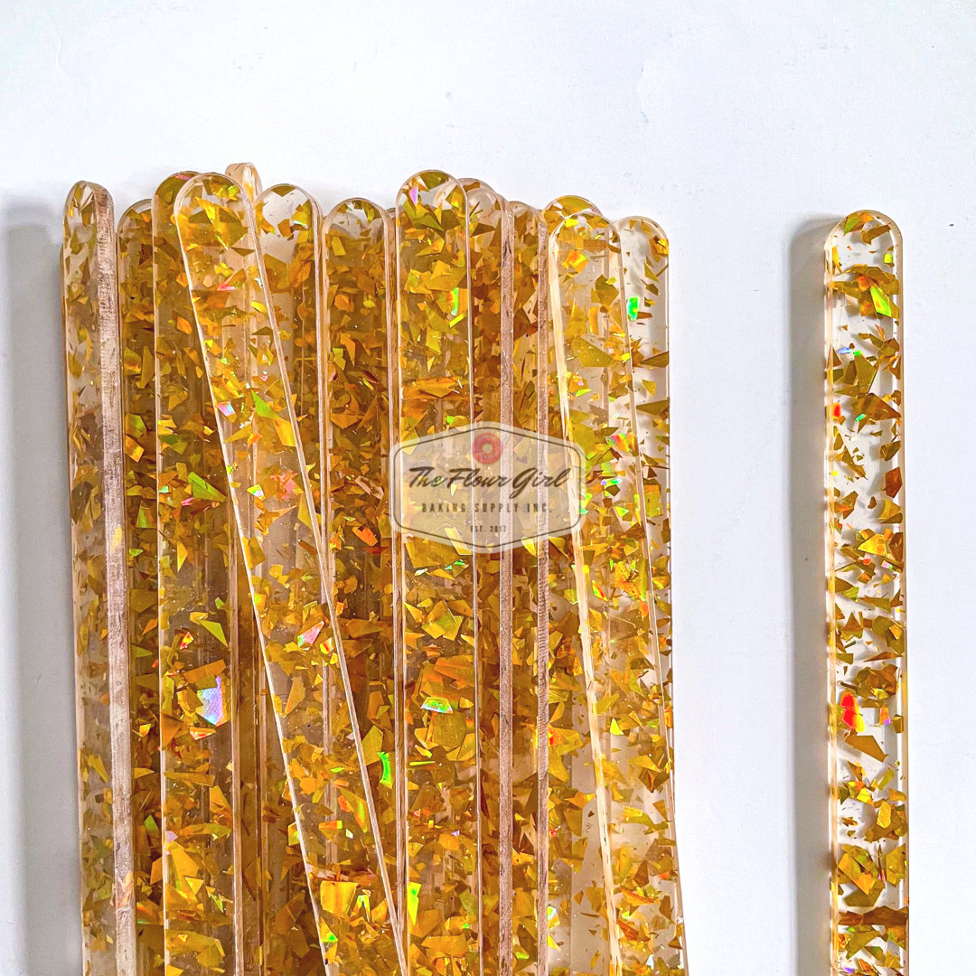 Chunky Glitter Acrylic Popsicle Sticks
