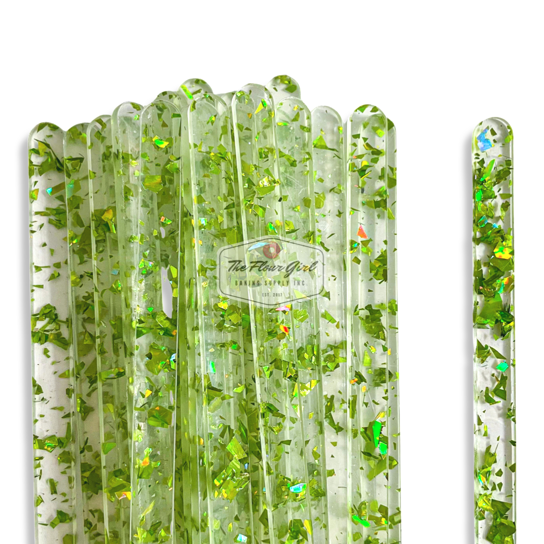 Chunky Glitter Acrylic Popsicle Sticks