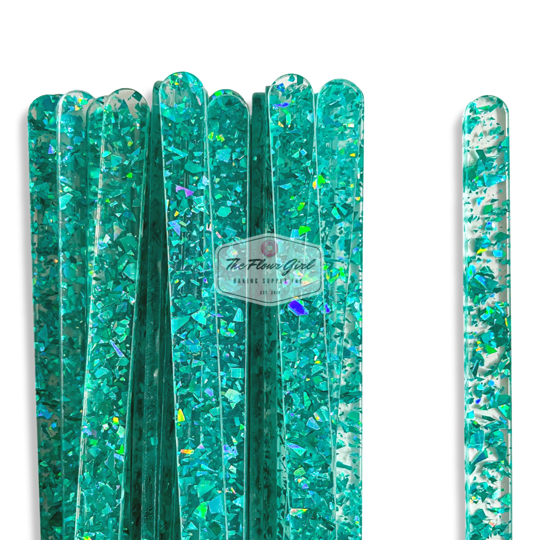 Chunky Glitter Acrylic Popsicle Sticks
