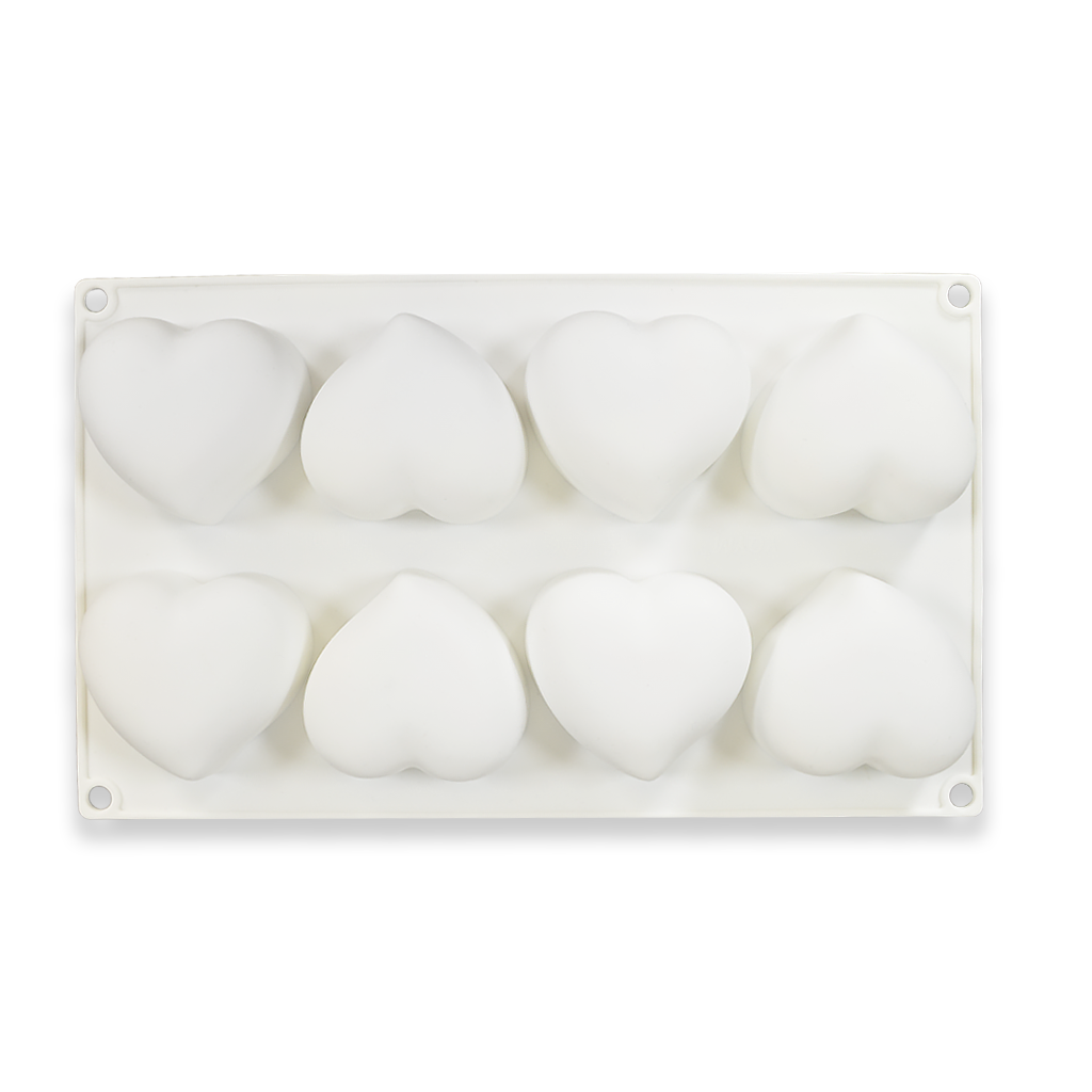3D 8-Cavity Silicone Heart Mold