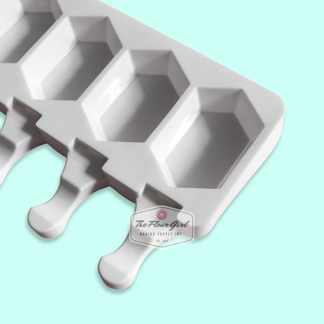 4-Cavity Hexagon Gem Silicone Cakesicle Mold