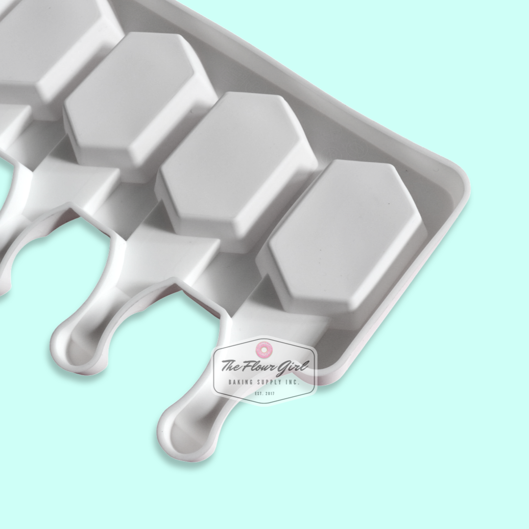 4-Cavity Hexagon Gem Silicone Cakesicle Mold