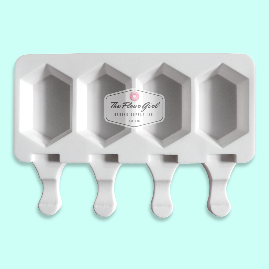 4-Cavity Hexagon Gem Silicone Cakesicle Mold