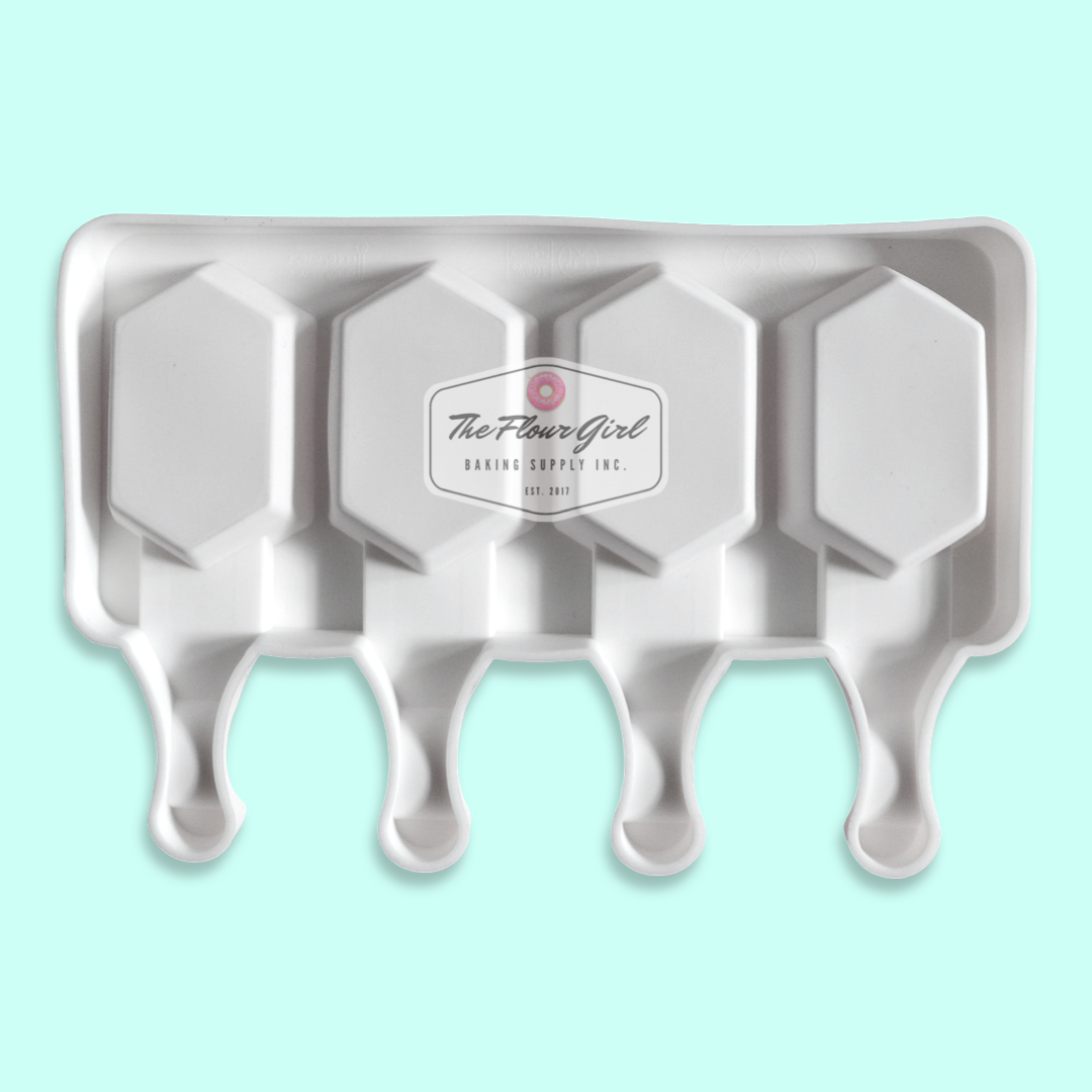 4-Cavity Hexagon Gem Silicone Cakesicle Mold
