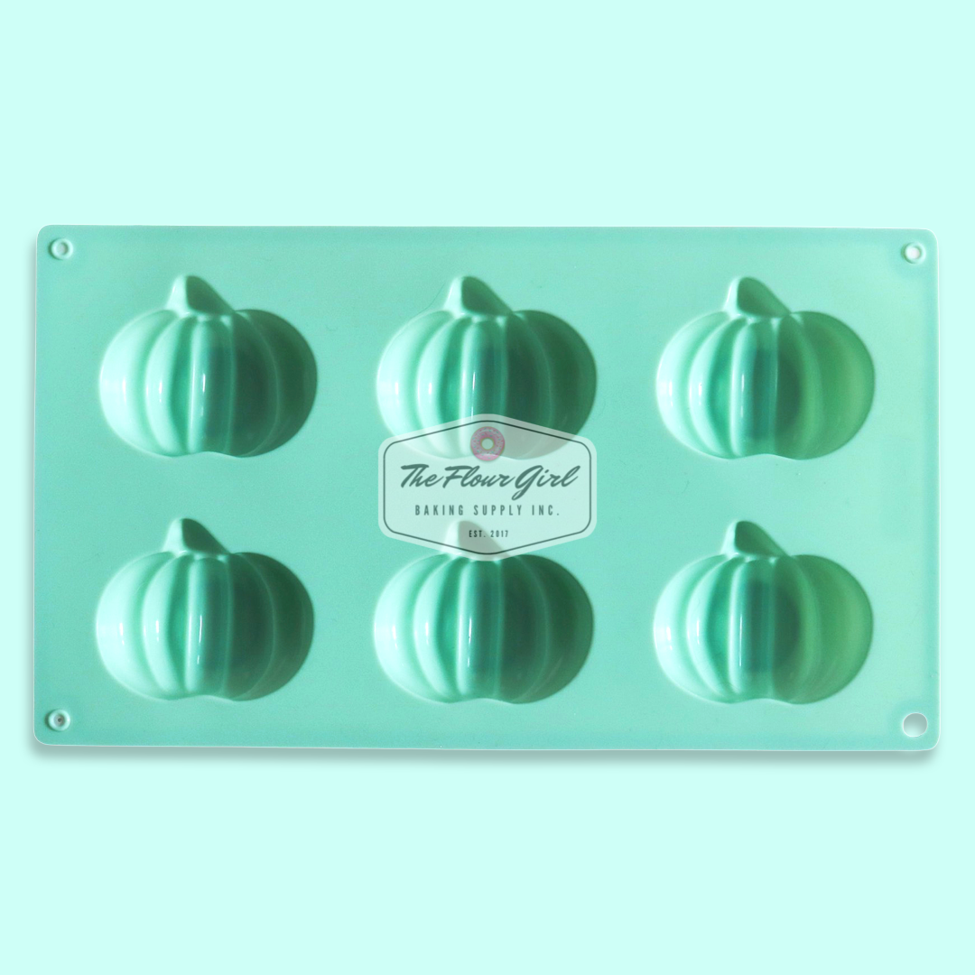 Pastry Tek Silicone Pumpkin Baking Mold - 6-Compartment - 10 count box