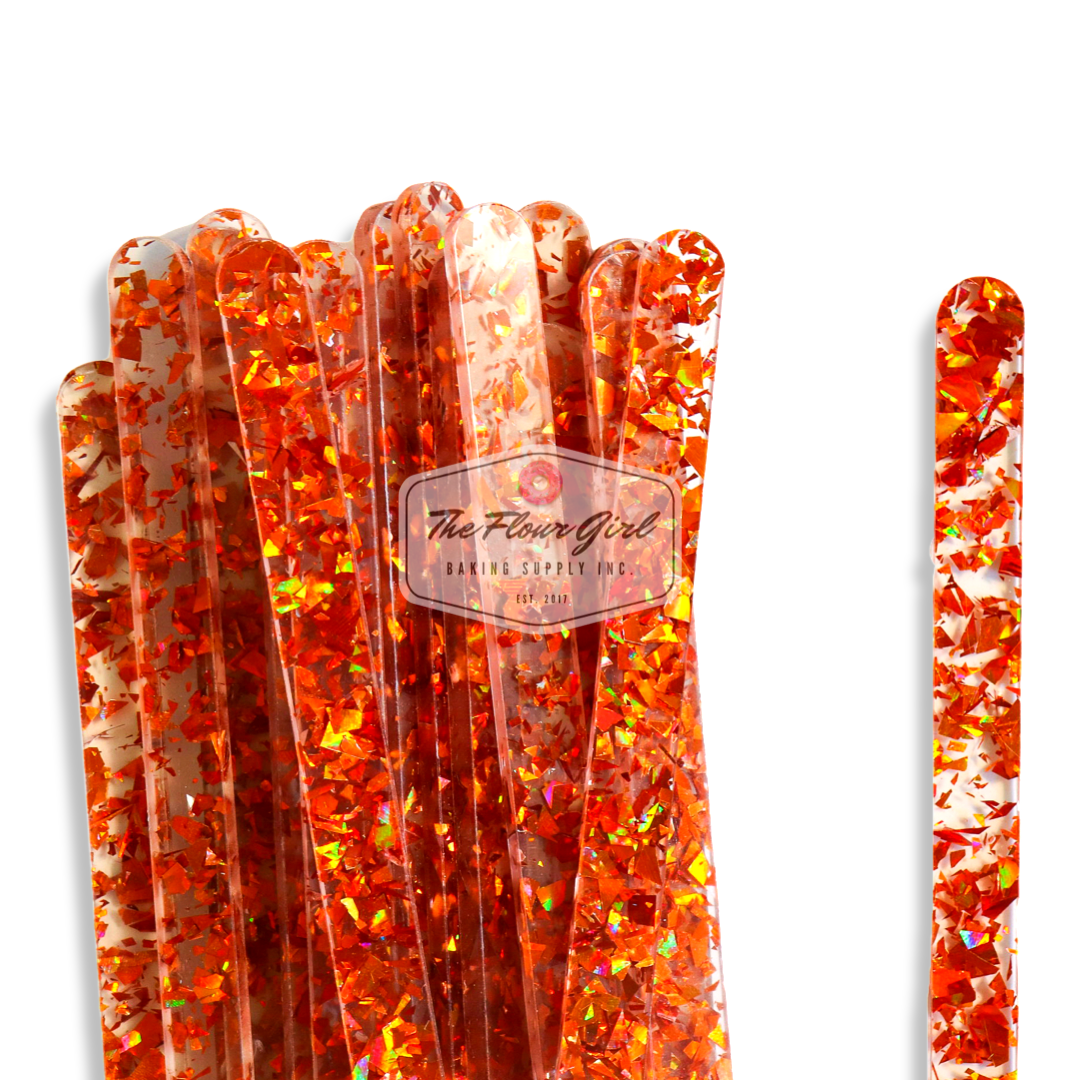 Chunky Glitter Acrylic Popsicle Sticks