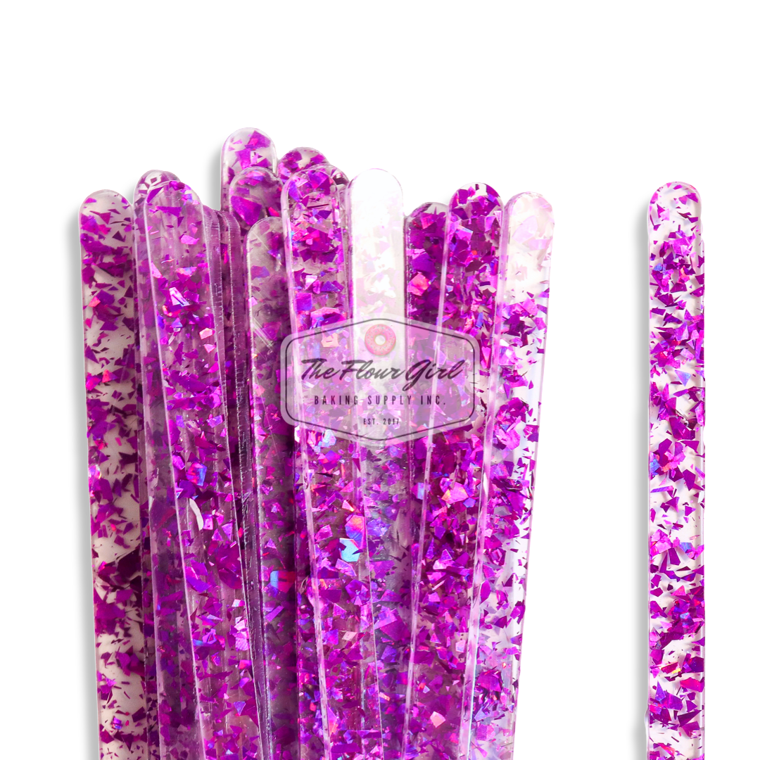 Chunky Glitter Acrylic Popsicle Sticks