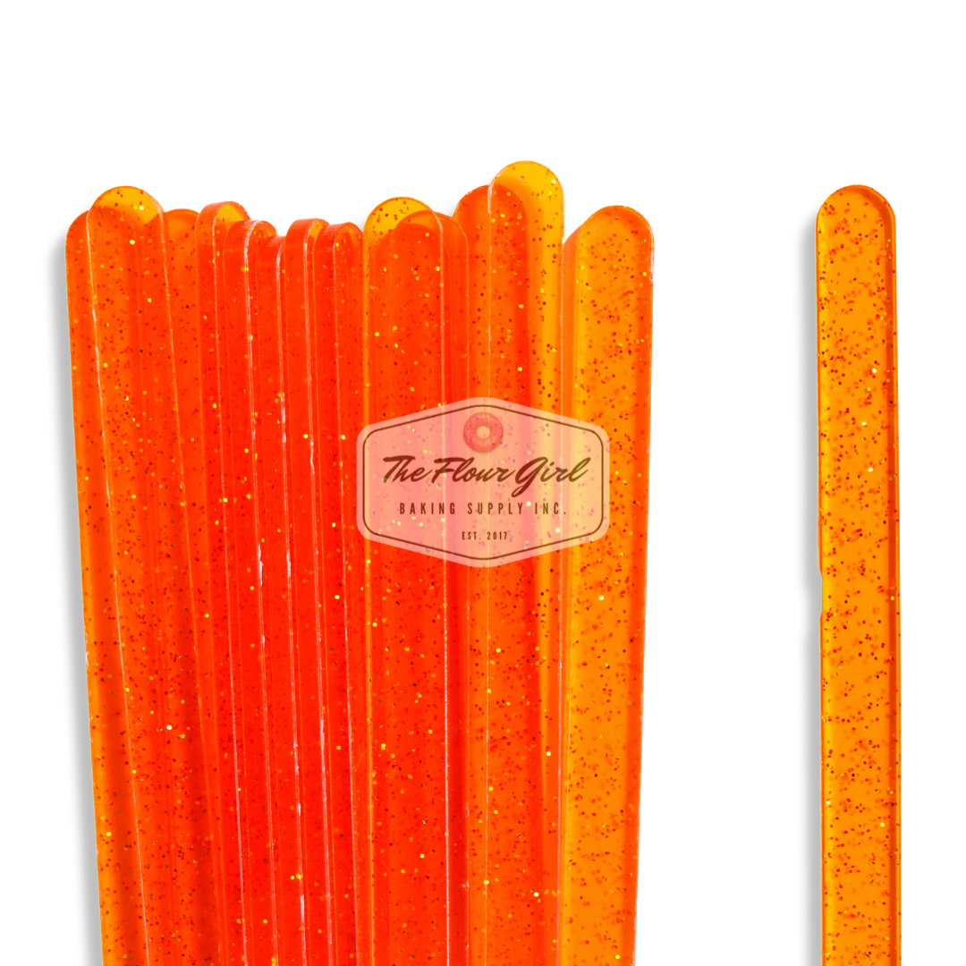 Transparent Glitter Acrylic Popsicle Sticks