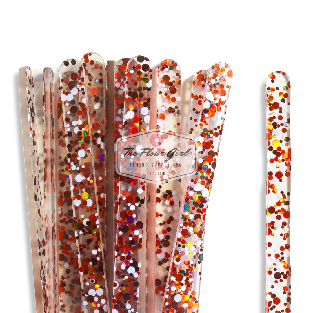 Polka Dot Glitter Acrylic Popsicle Sticks