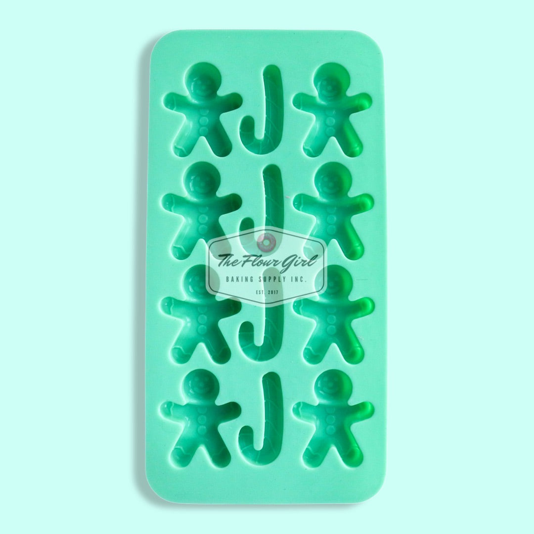 Mini Christmas Gingerbread Man Candy Cane Silicone Mold