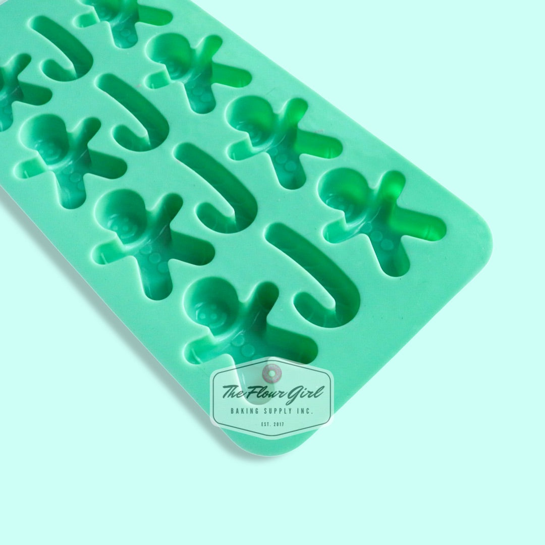 Mini Christmas Gingerbread Man Candy Cane Silicone Mold