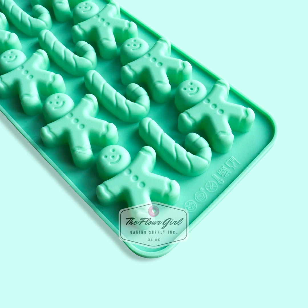Mini Christmas Gingerbread Man Candy Cane Silicone Mold