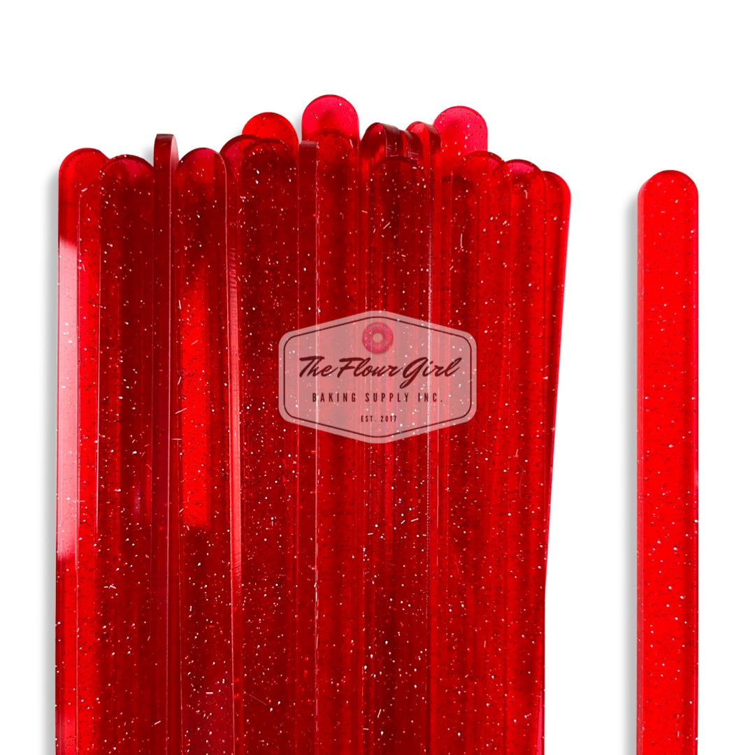 Transparent Glitter Acrylic Popsicle Sticks