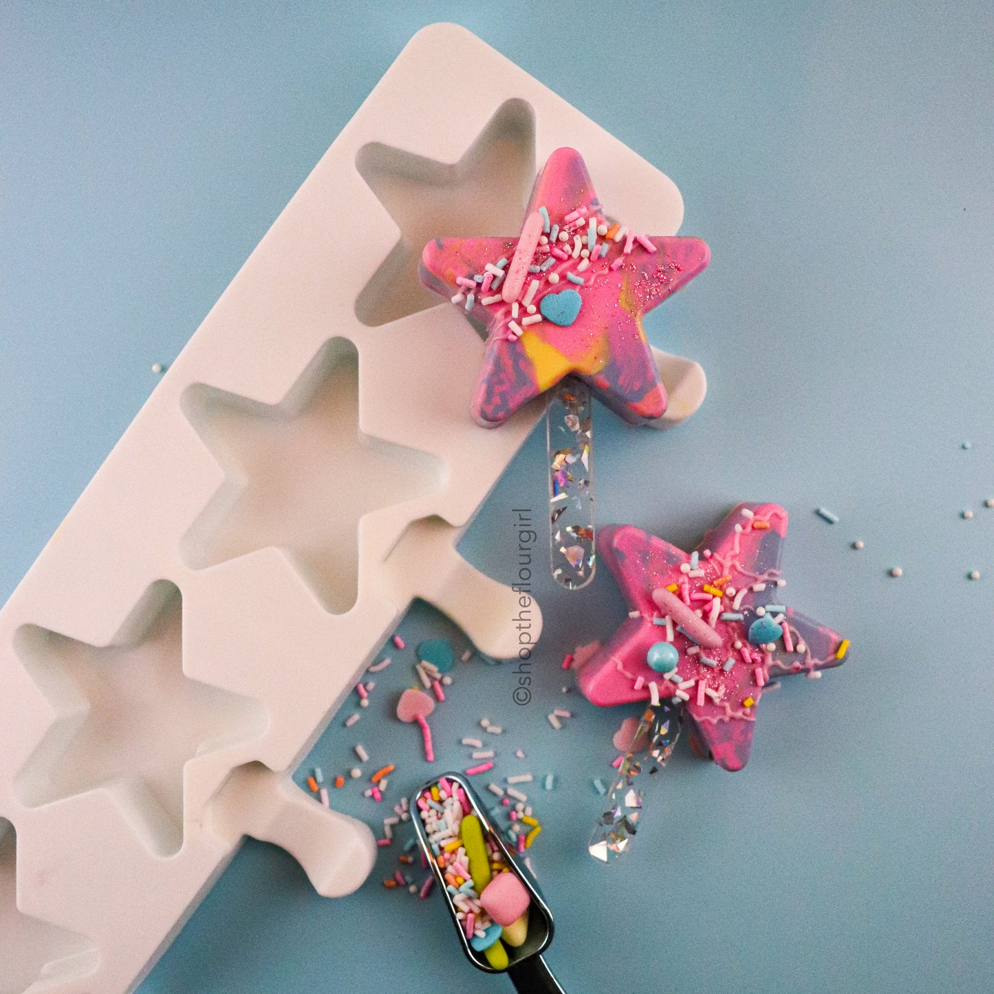 4-Cavity Star Shaped Silicone Cakesicle Mold