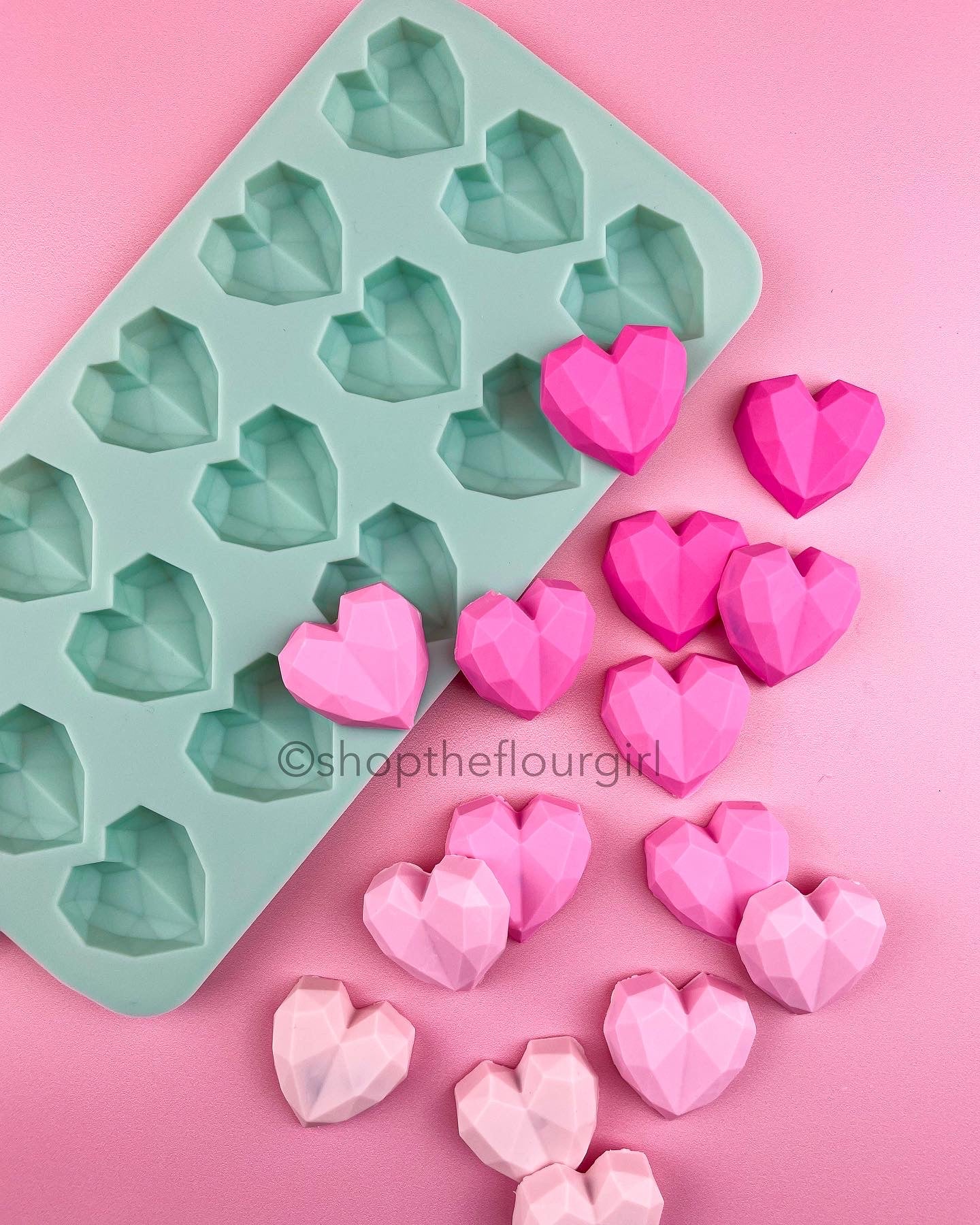 Pastry Tek Silicone Diamond Heart Baking Mold - 8-Compartment - 10 count box