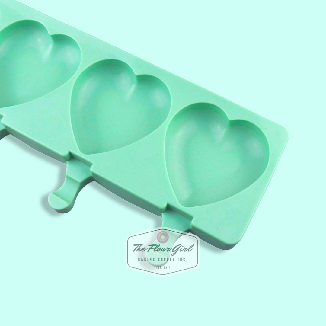4-Cavity Heart Silicone Cakesicle Mold
