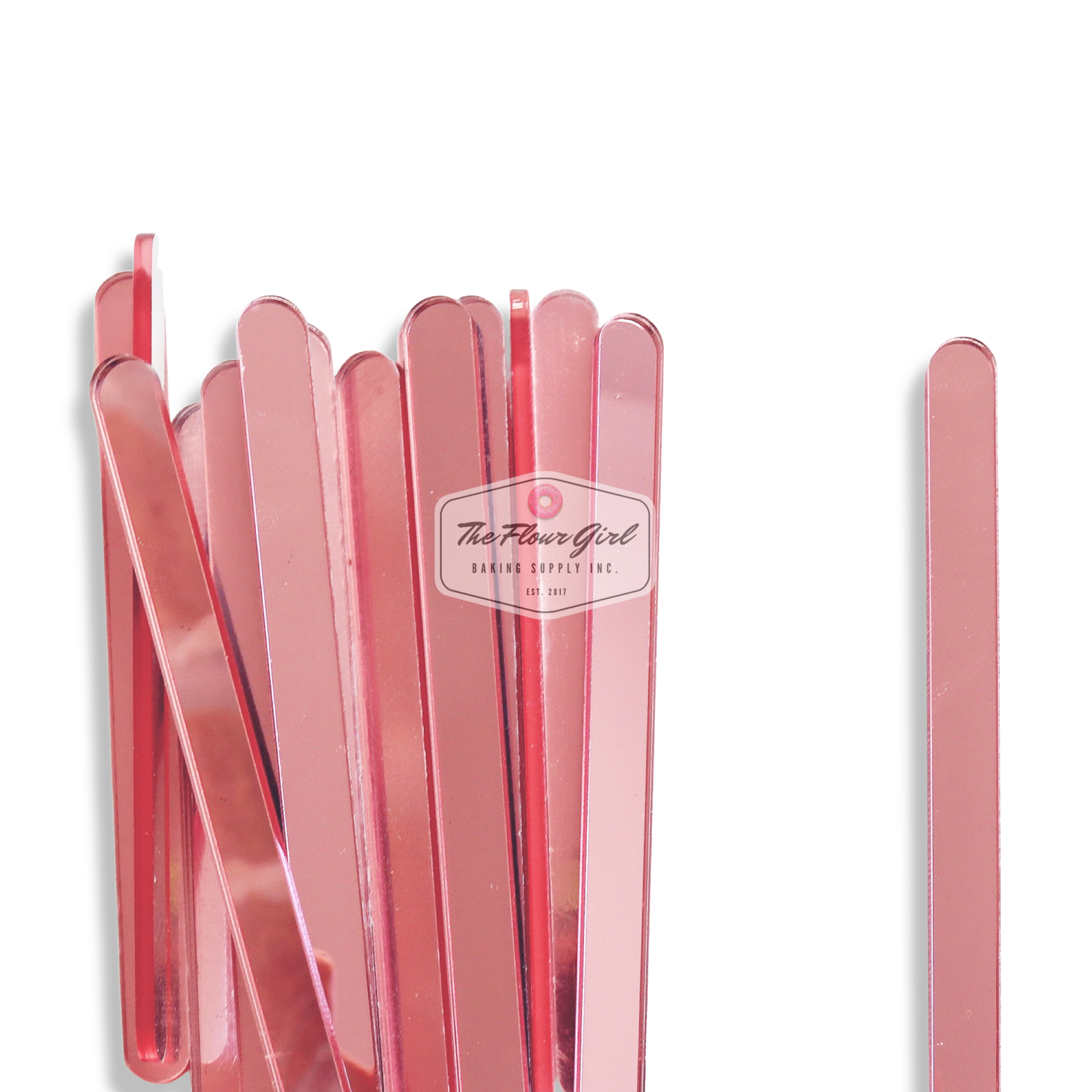 Rose Gold Mirror Acrylic Popsicle Sticks- Reusable