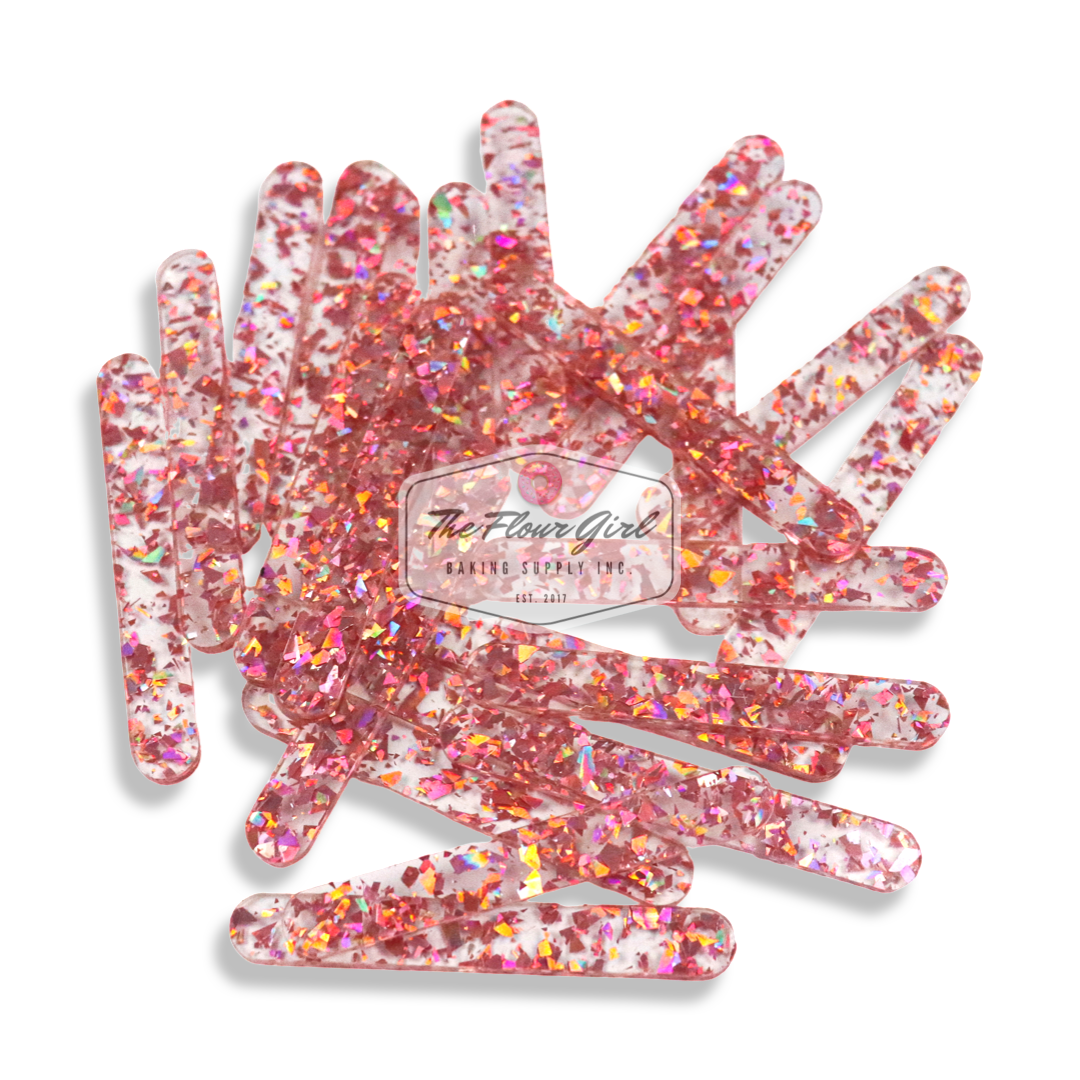 MINI Transparent Glitter Acrylic Popsicle Sticks – The Flour Girl