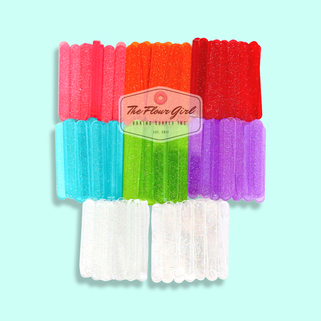 MINI Transparent Glitter Acrylic Popsicle Sticks