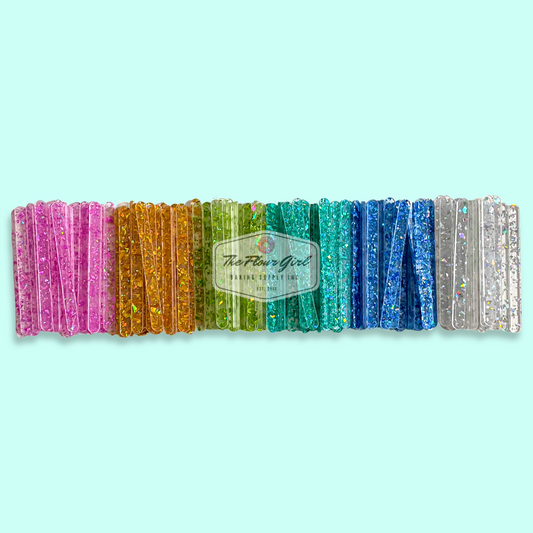 Shop Acrylic Popsicle Sticks: Glitter Black Cakesicle Sticks 12 CT –  Sprinkle Bee Sweet