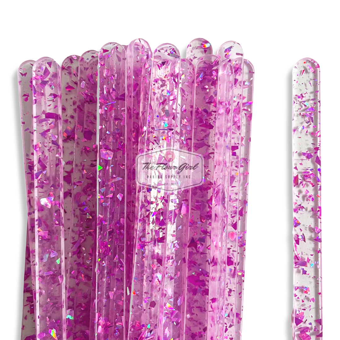 Chunky Glitter Acrylic Popsicle Sticks