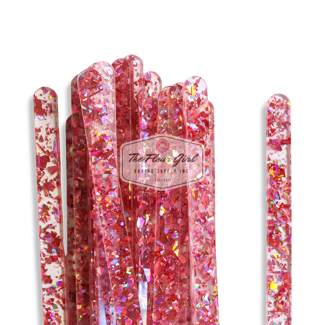 Chunky Glitter Acrylic Popsicle Sticks