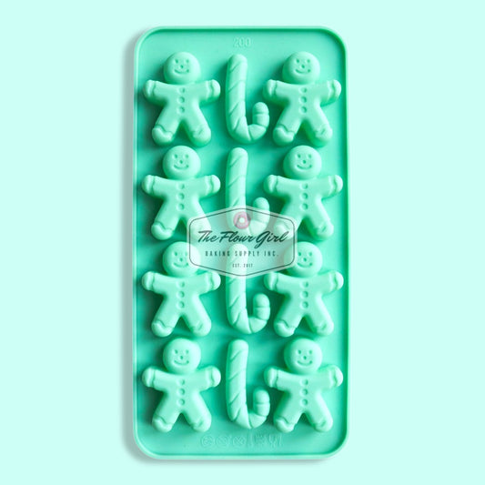 Mini Christmas Gingerbread Man Candy Cane Silicone Mold