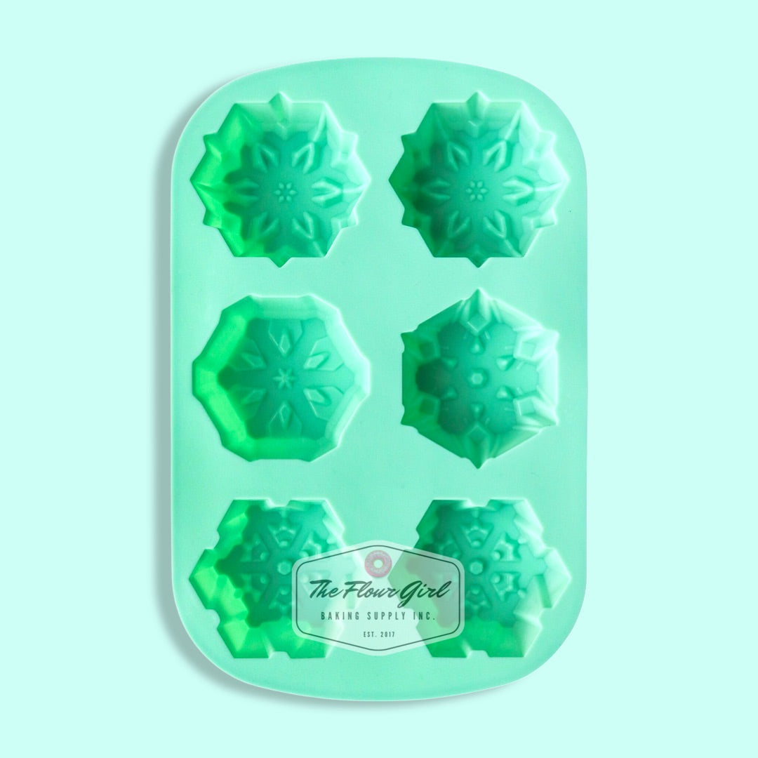 MoldFun 6 Holes Christmas Snowflakes Silicone Mold Tray for Handmade DIY Muffin Chocolate Candy Gummy Ice Cube Jello Jelly Cupcake Bakeware Baking